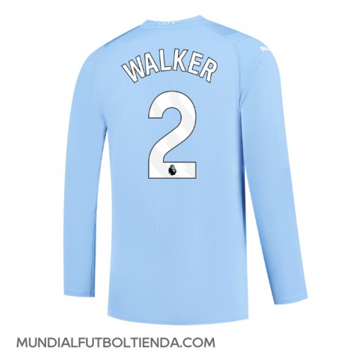 Camiseta Manchester City Kyle Walker #2 Primera Equipación Replica 2023-24 mangas largas